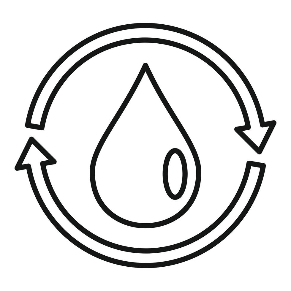 Water drop energy icon, outline style vector