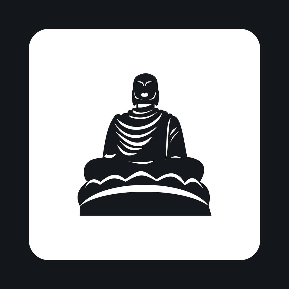 Buddha statue icon, simple style vector