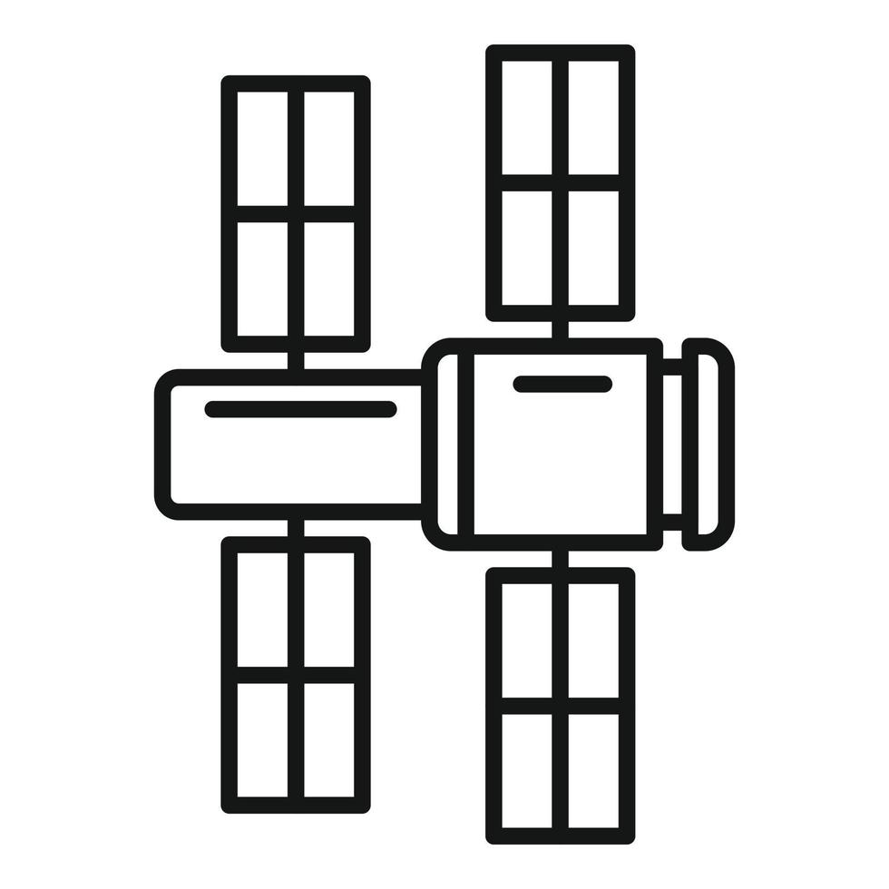 Small space station icon outline vector. International rocket vector