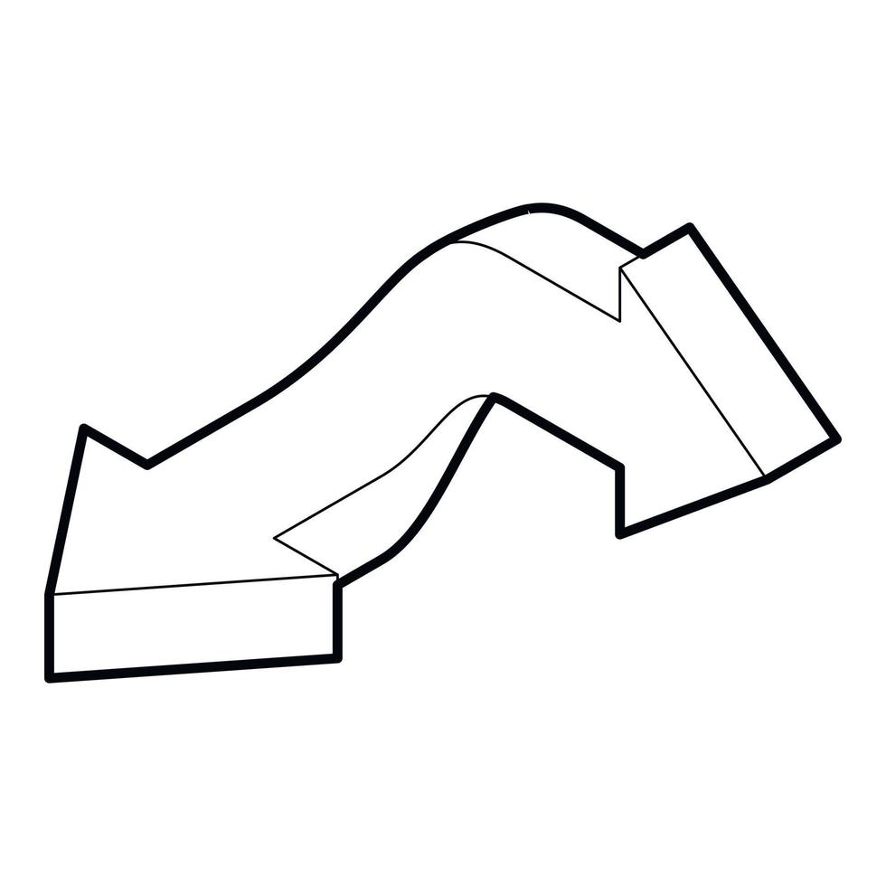 Double headed arrow icon, outline style vector