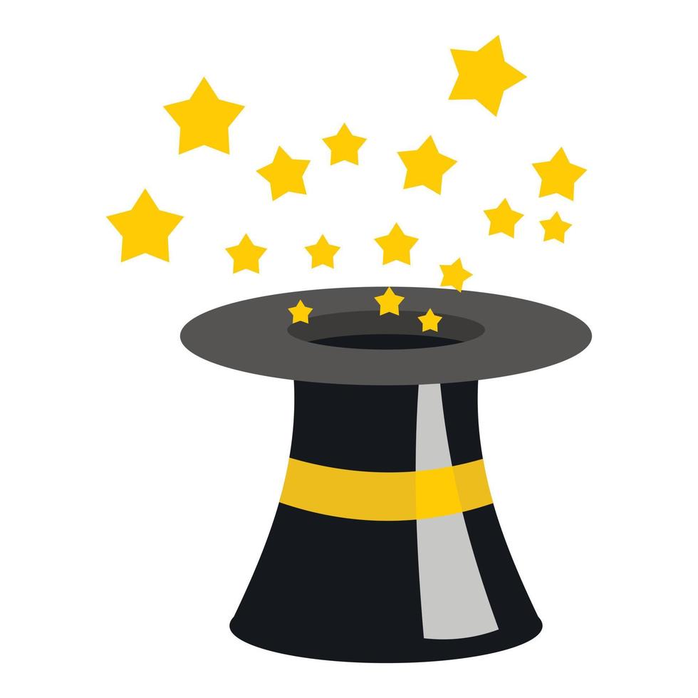 Magician hat icon, flat style vector