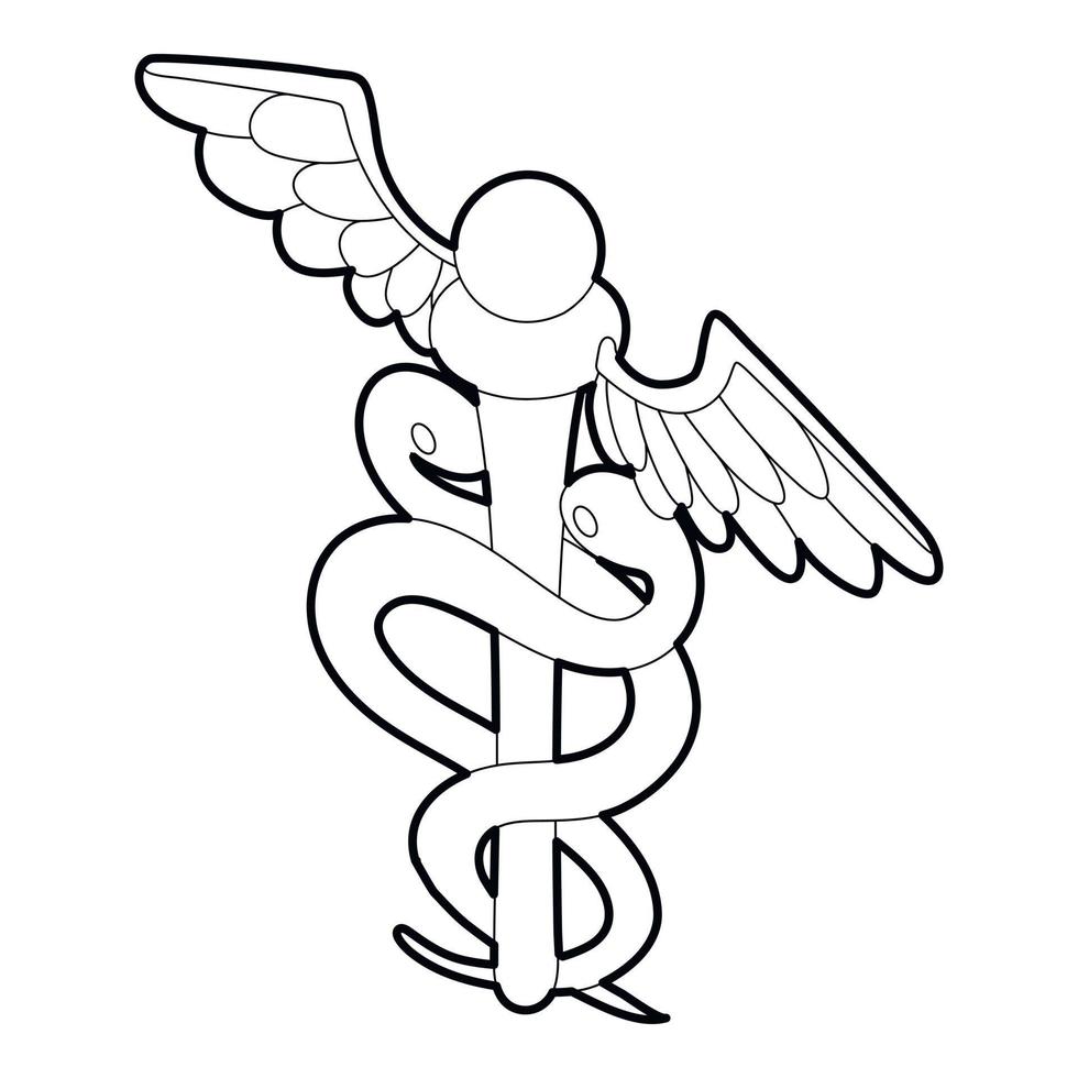 icono de medicina de signo, estilo de contorno vector