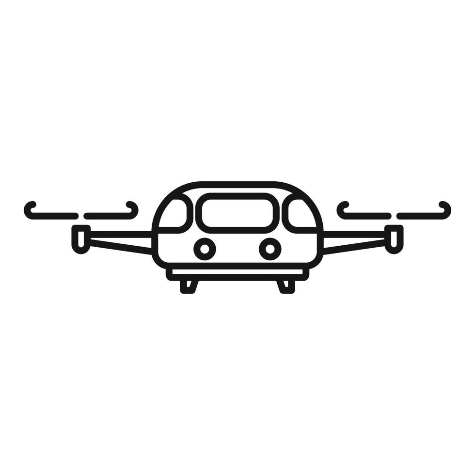 icono de taxi volador, estilo de esquema vector