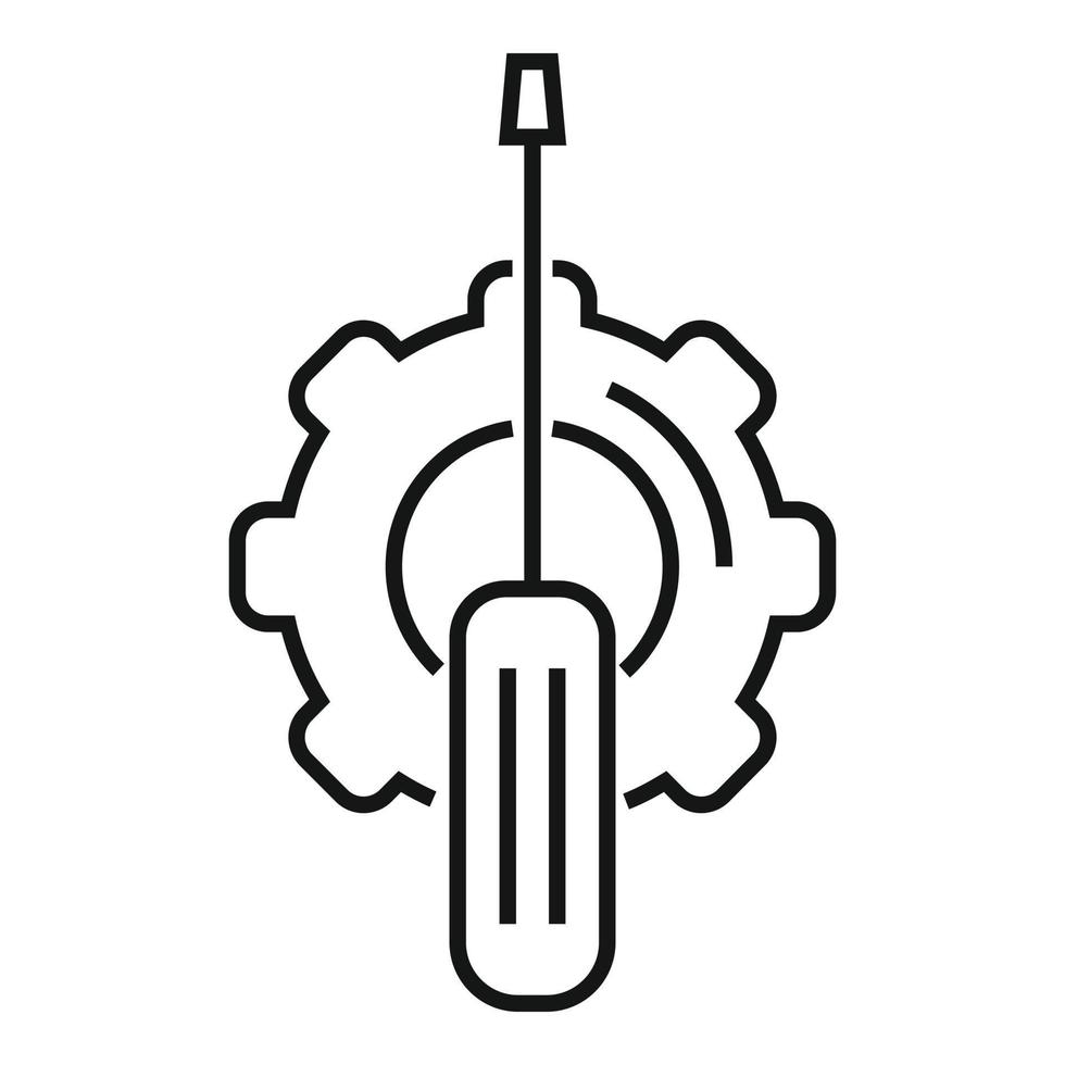 Engineer screwdriver icon, outline style vector