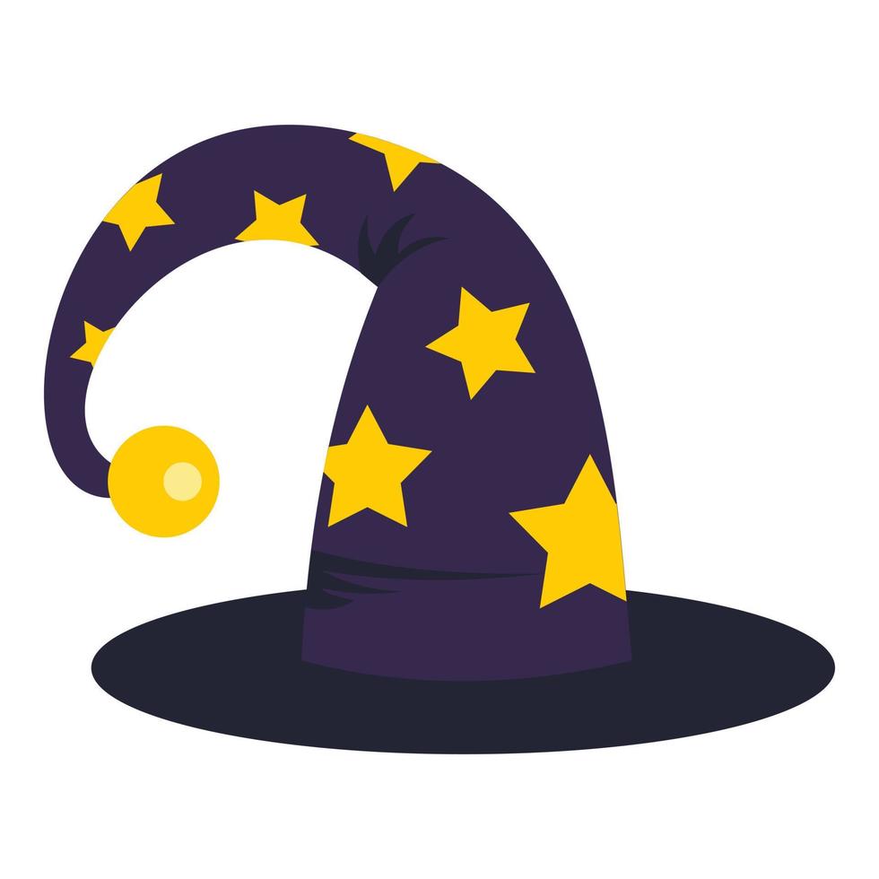 Wizard hat icon, flat style vector