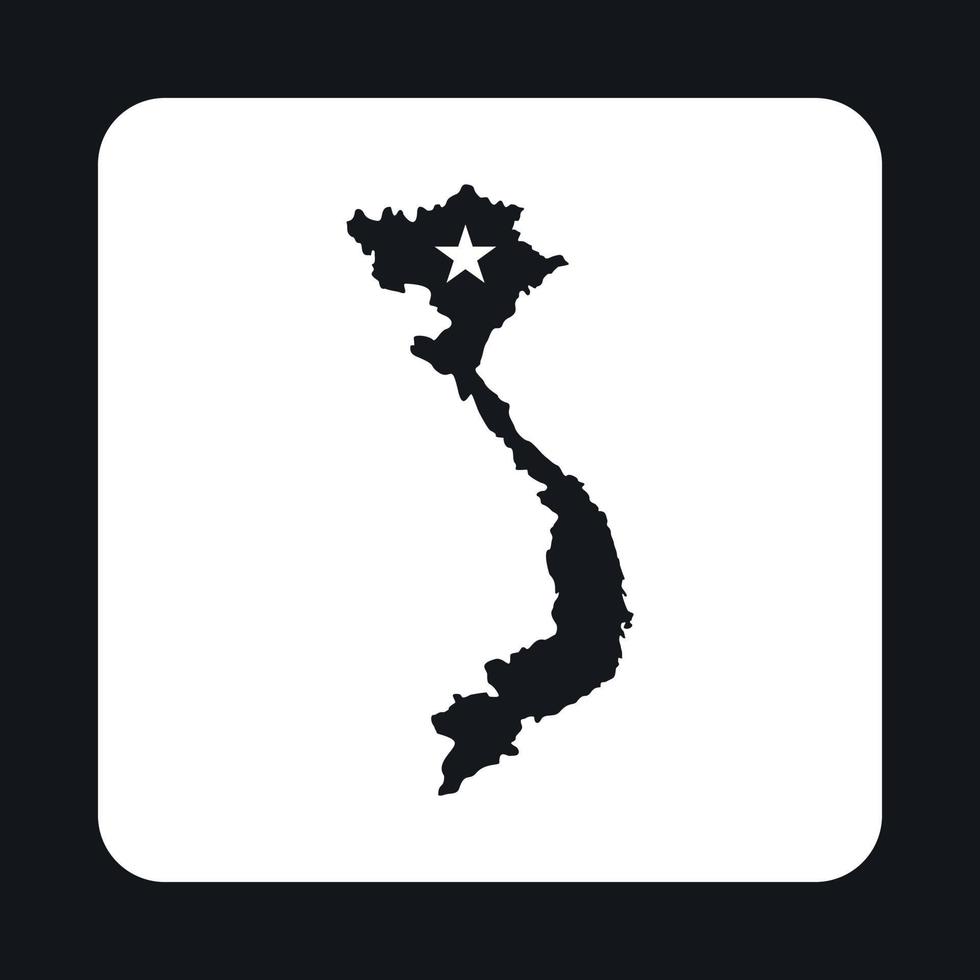 Map of Vietnam icon, simple style vector