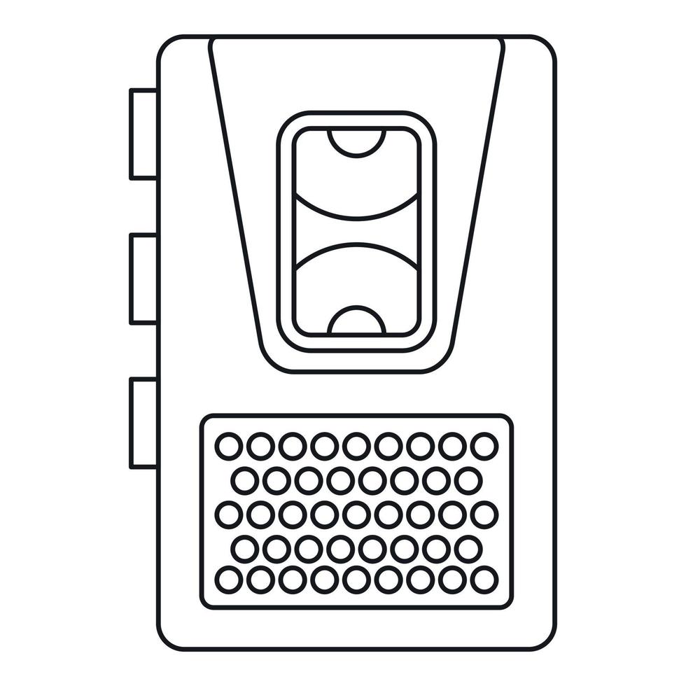 Dictaphone icon, outline style vector