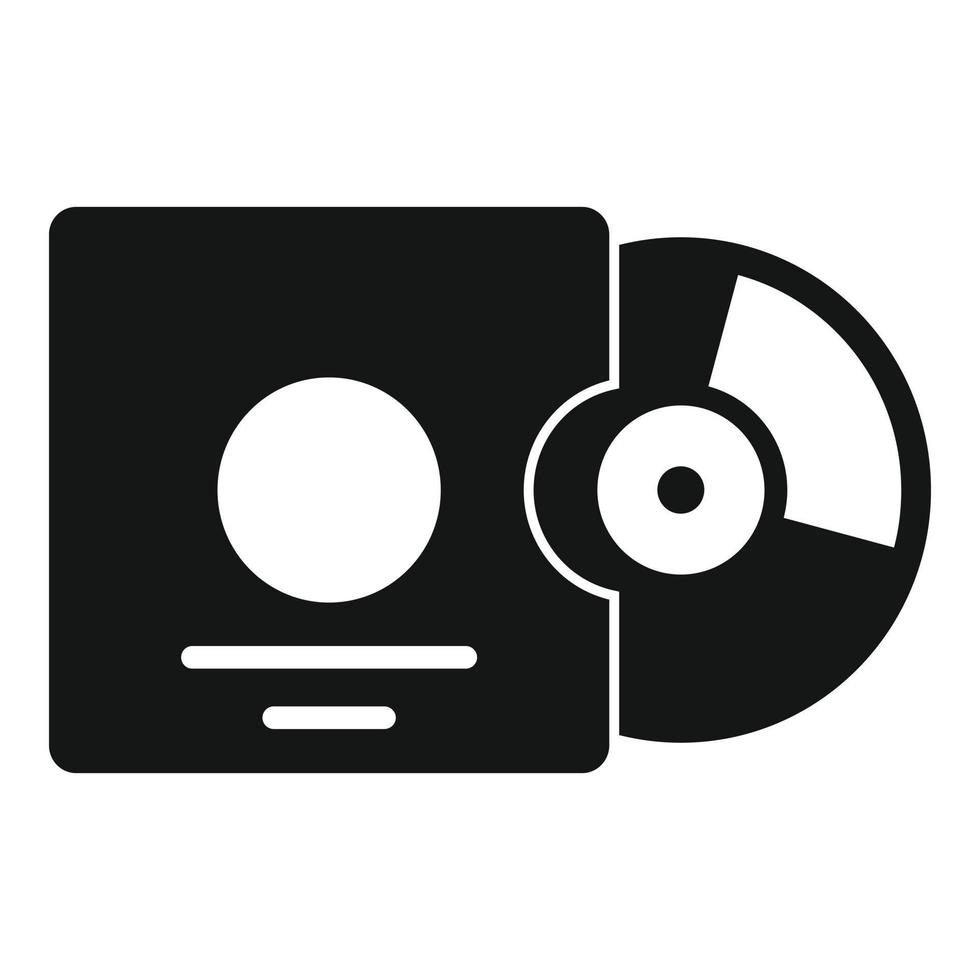 Dj vinyl disk icon, simple style vector