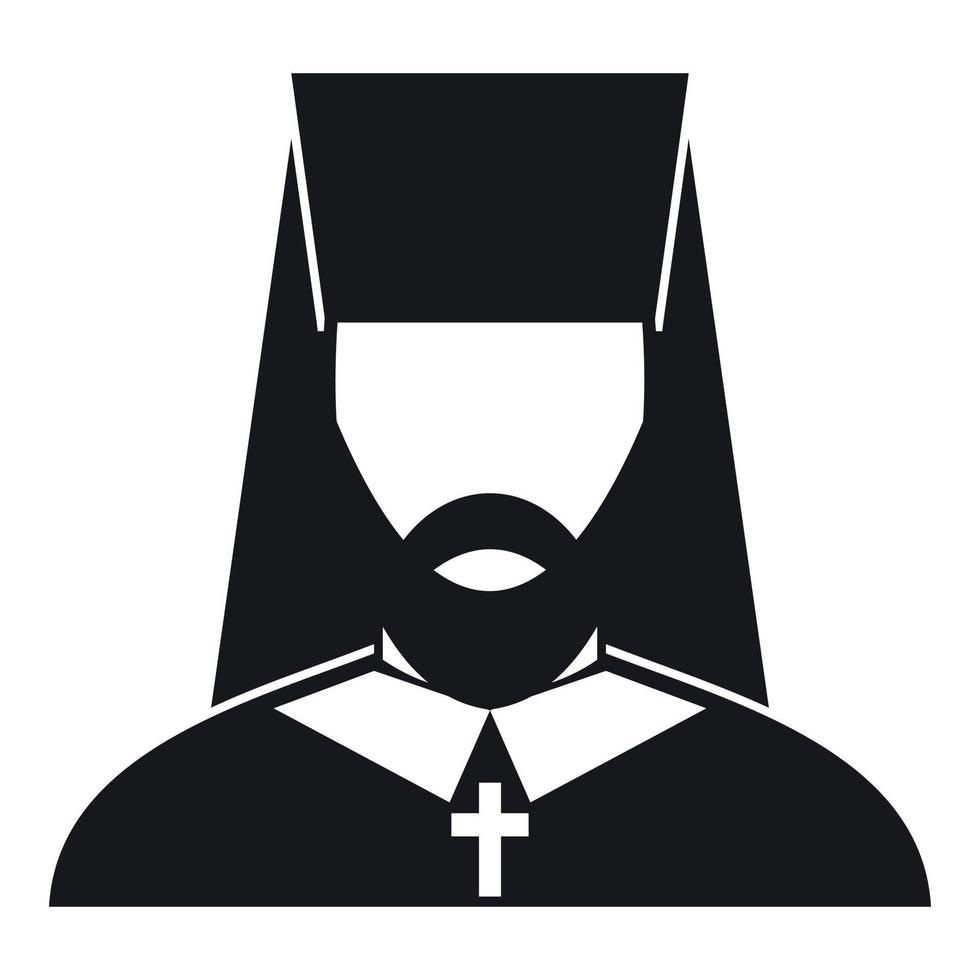 Orthodox priest icon, simple style vector