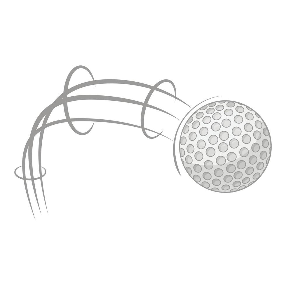 Kick of golf ball icon, cartoon style vector