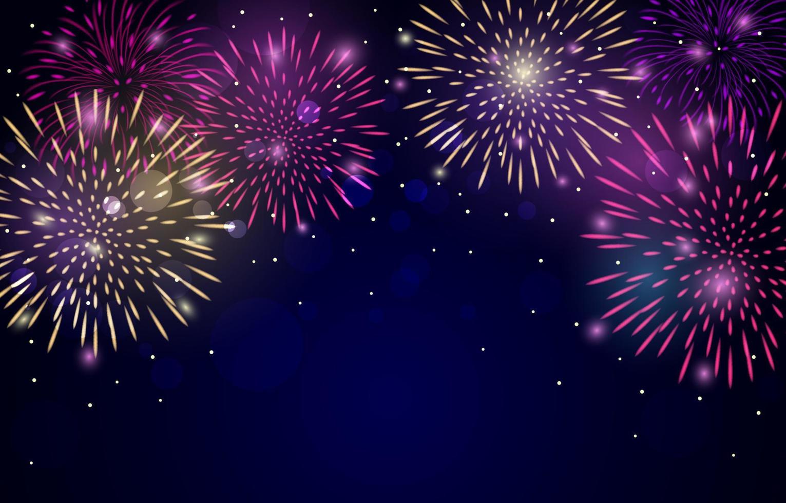 Colorful Fireworks, New Year Celebration vector