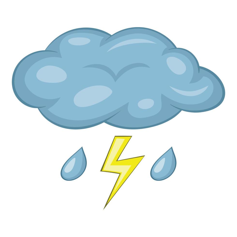 Thunderstorm icon, cartoon style vector