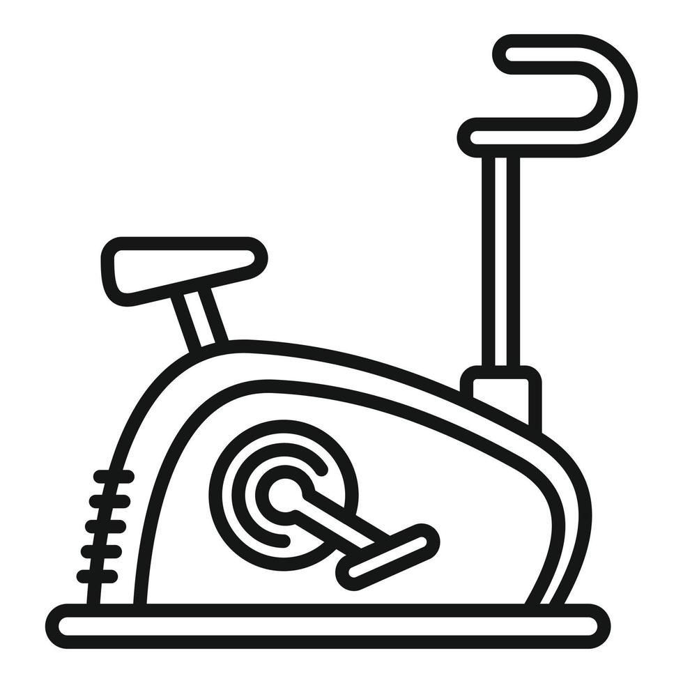 icono de bicicleta de ejercicio de salud, estilo de contorno vector