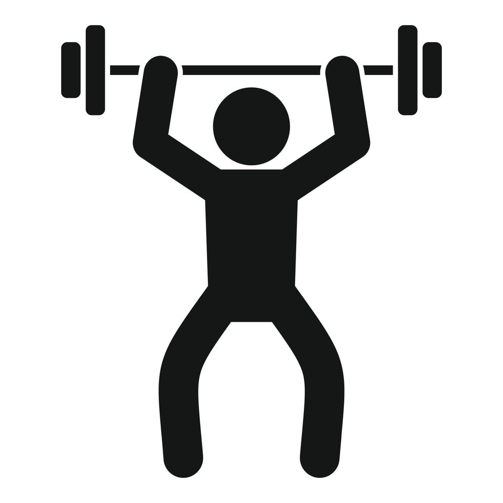 Barbell up icon, simple style vector