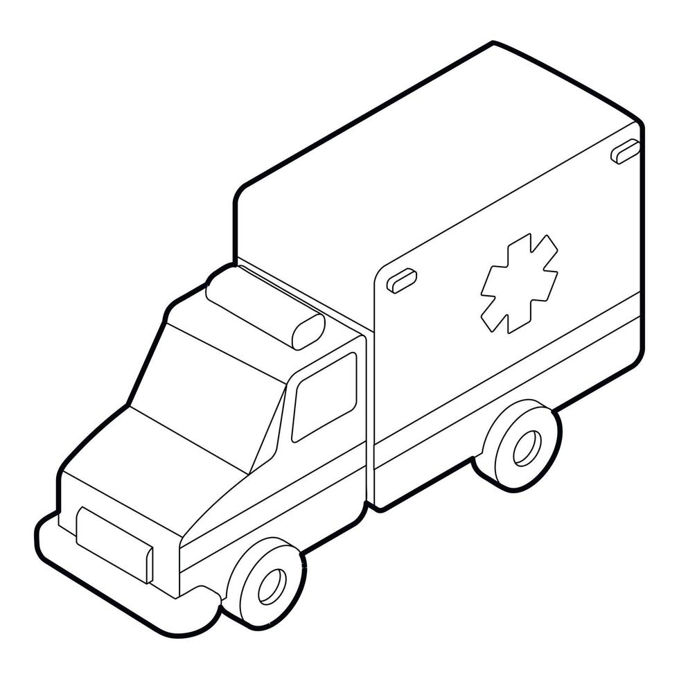 Ambulance icon, outline style vector