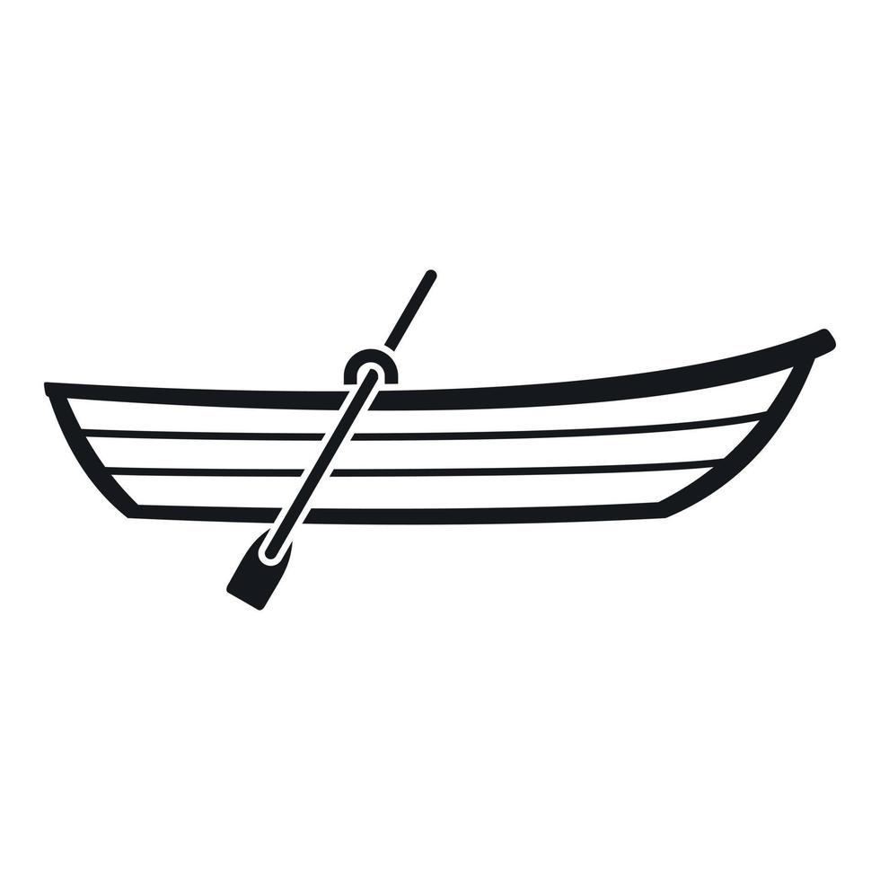 Boat with paddle icon, simple style vector