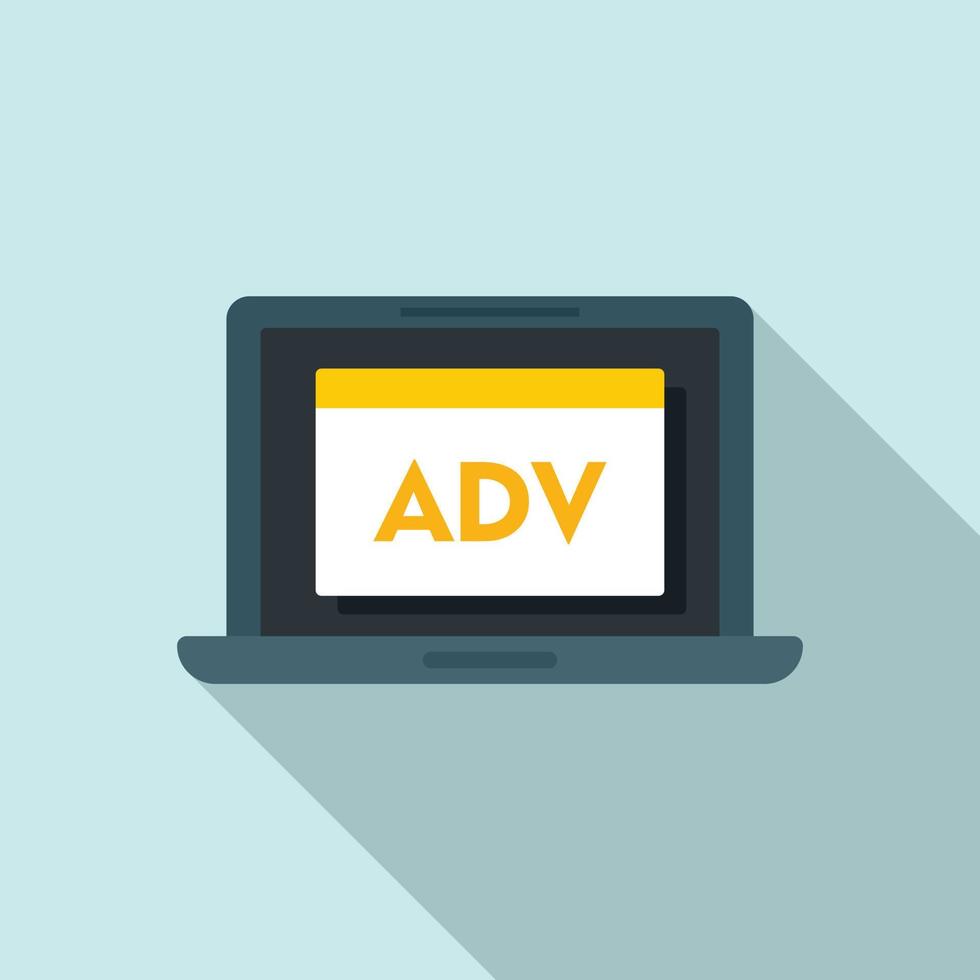 Laptop affiliate marketing icon, flat style vector