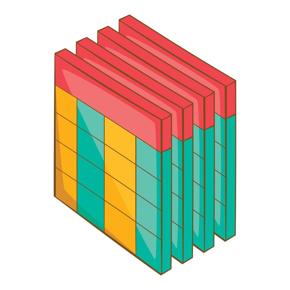 icono de tabla de consulta de base de datos, estilo de dibujos animados vector