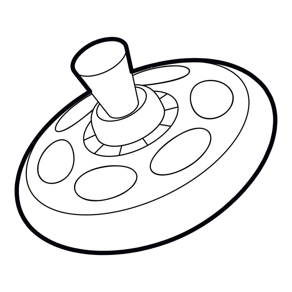 Toy spinning top icon, outline style vector