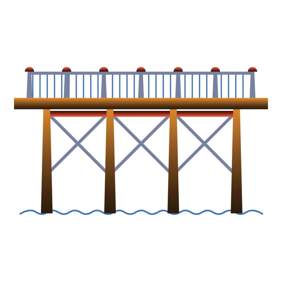 High bridge icon, cartoon style vector