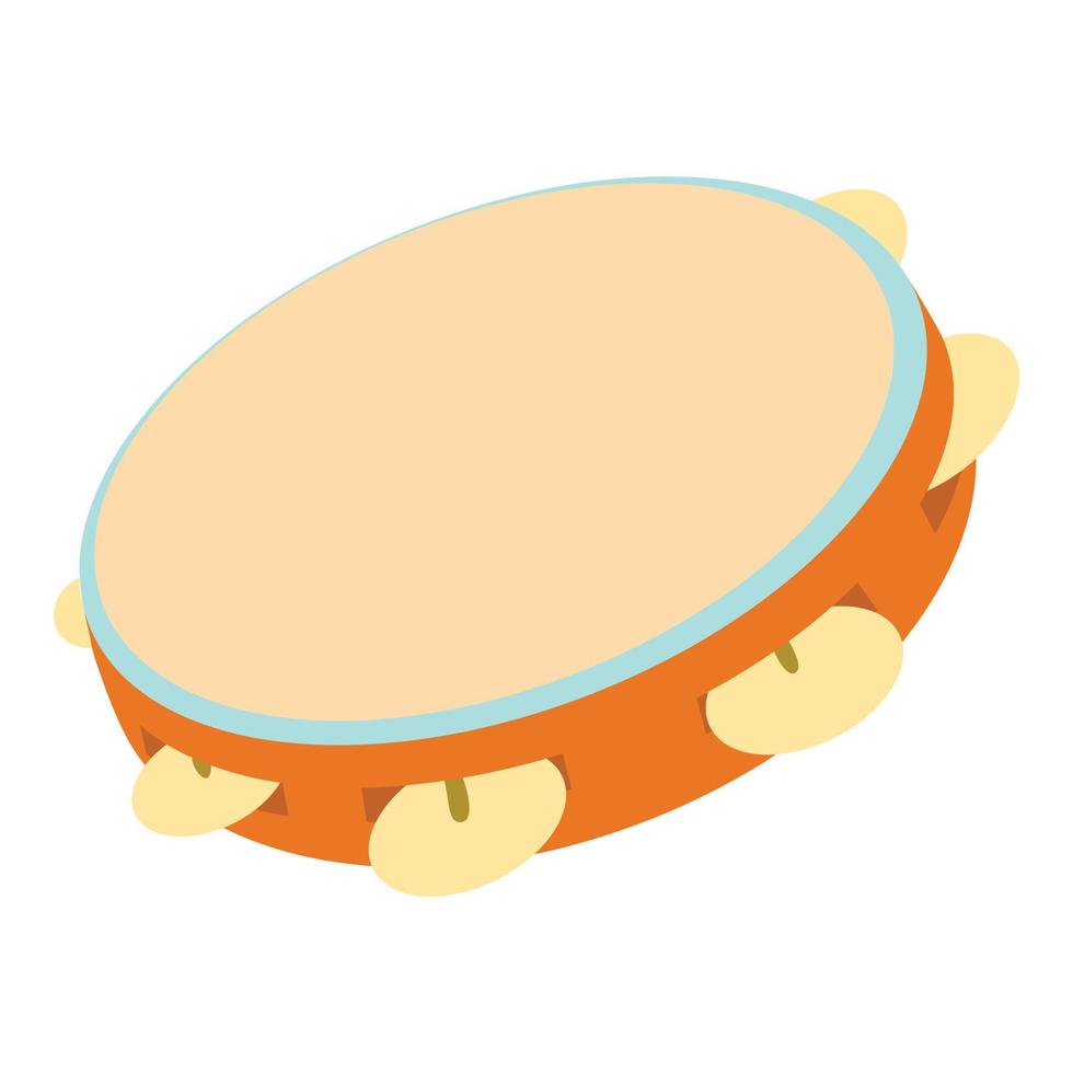 Tambourine icon, cartoon style vector