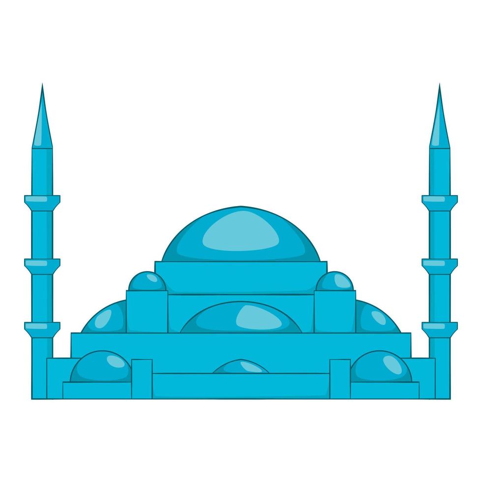 icono de mezquita, estilo de dibujos animados vector