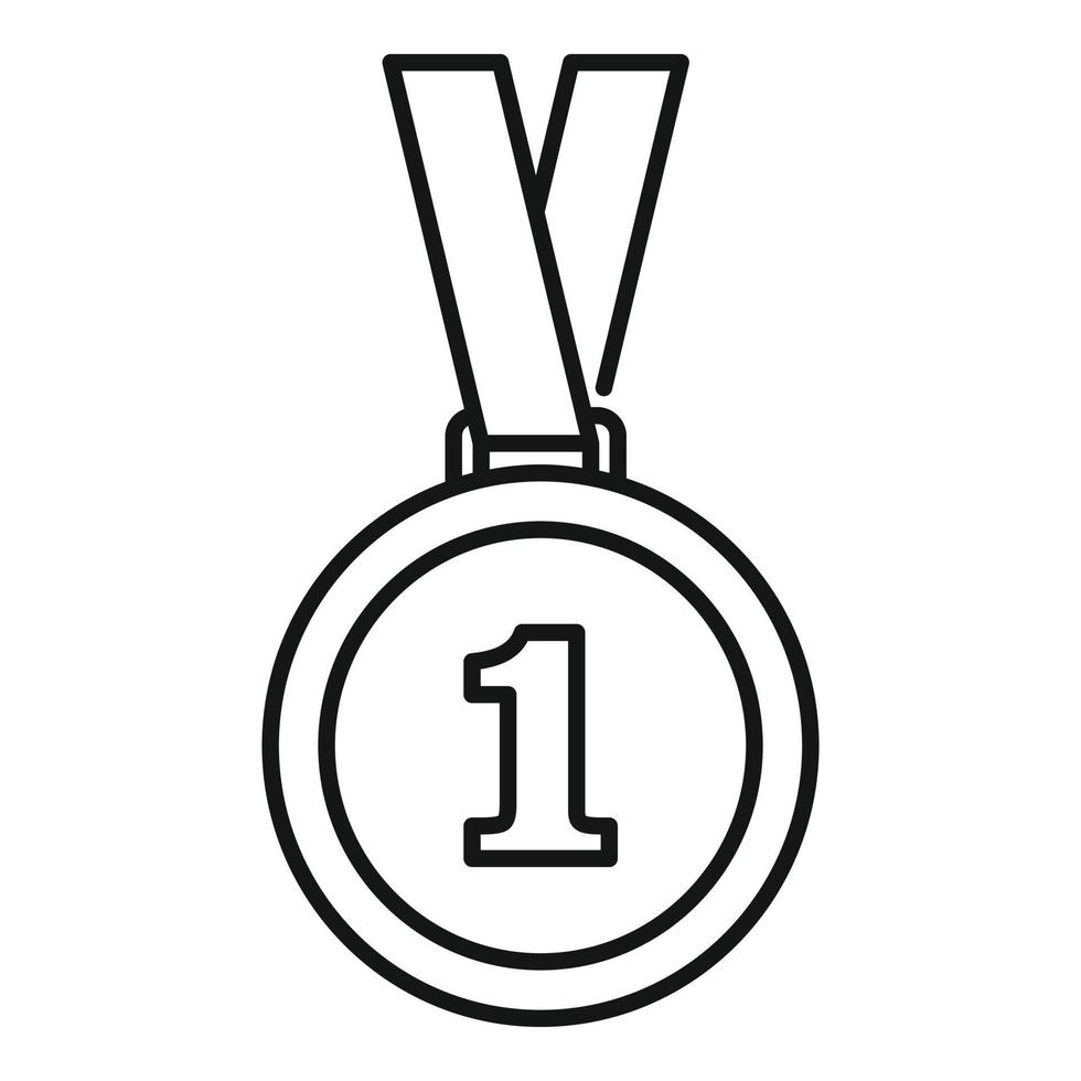 icono de medalla de oro del entrenador, estilo de contorno vector