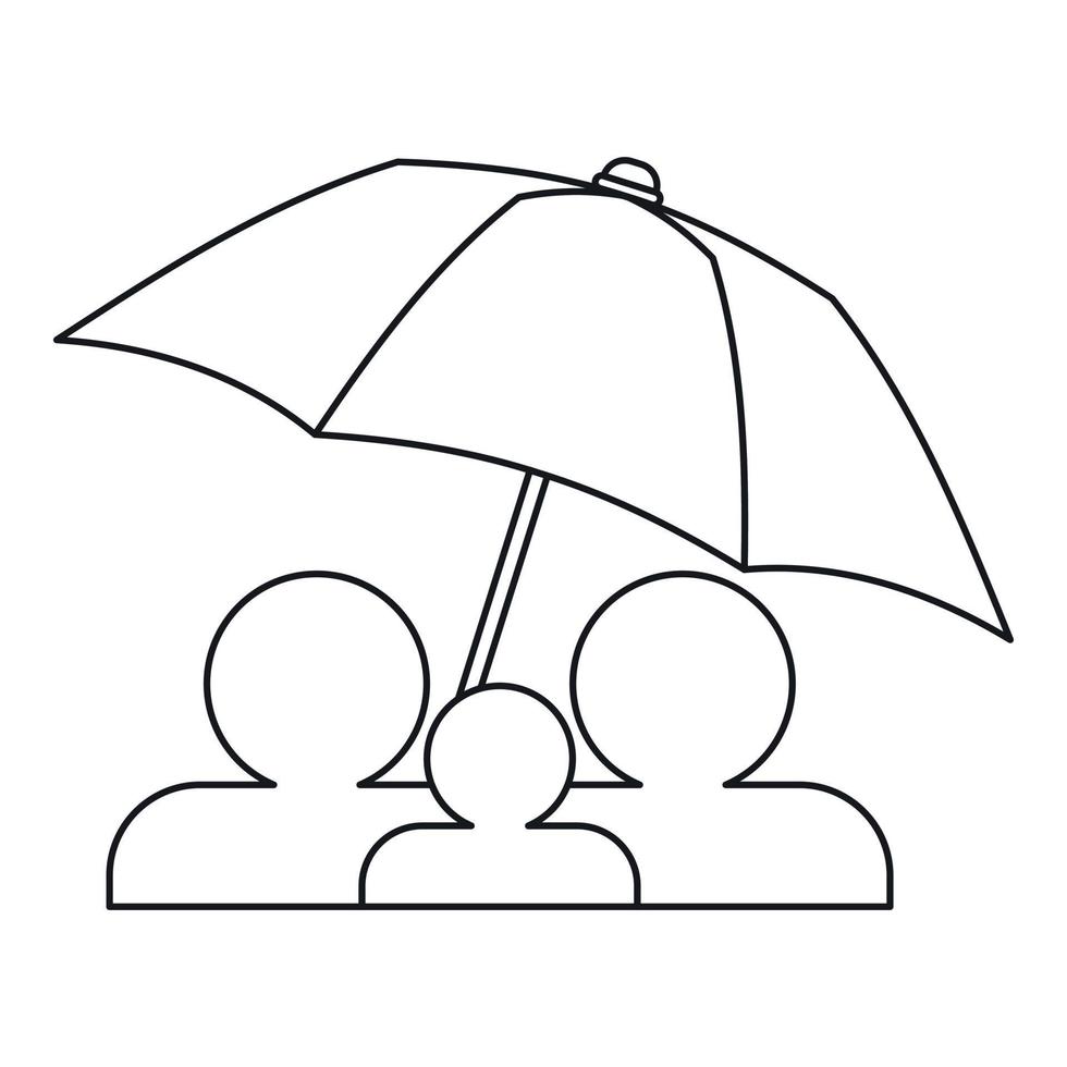 Family insurance concept icon, outline style vector