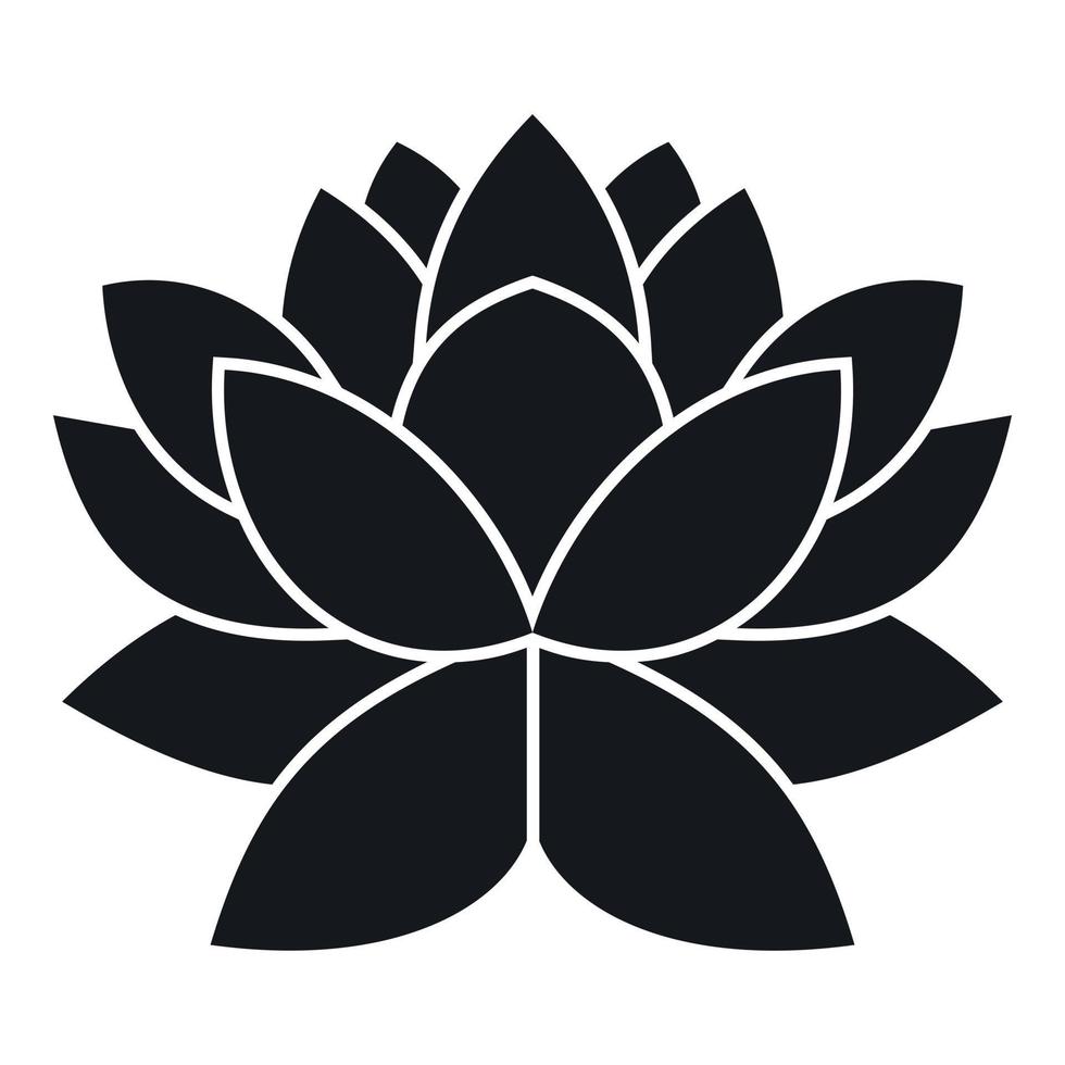 icono de flor de loto, estilo simple vector