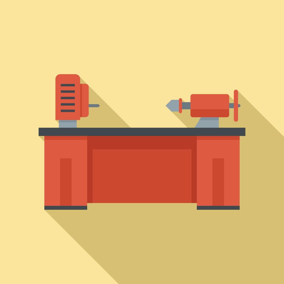 Lathe machine icon, flat style vector