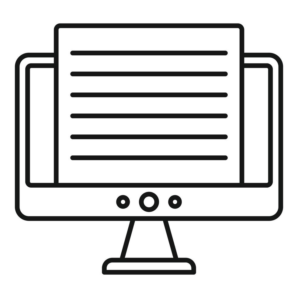 Online exam icon, outline style vector