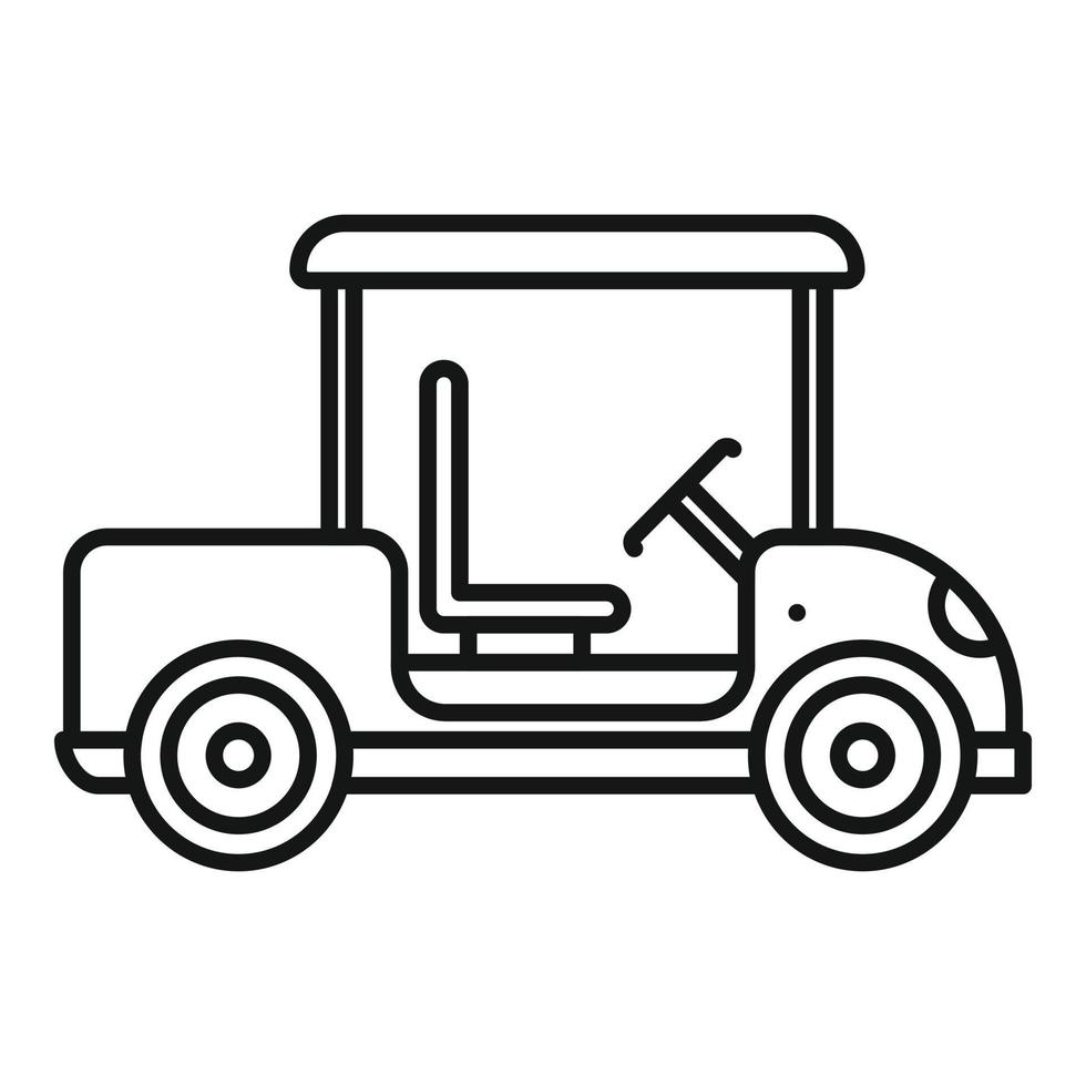 icono de carrito de golf, estilo de contorno vector