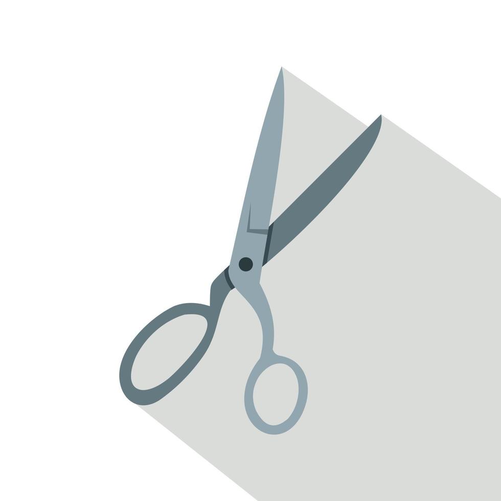 Sewing scissors icon, flat style vector