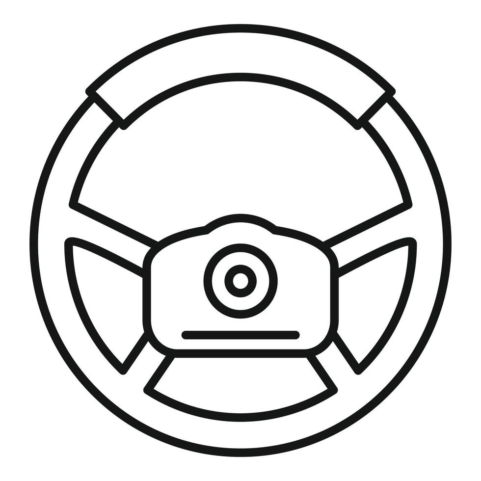 Speed steering wheel icon, outline style vector