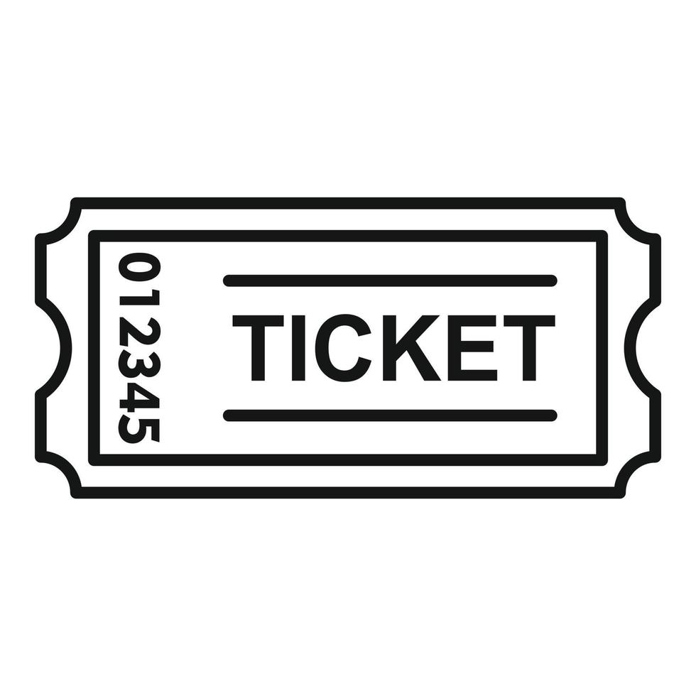 Bus ticket icon, outline style vector