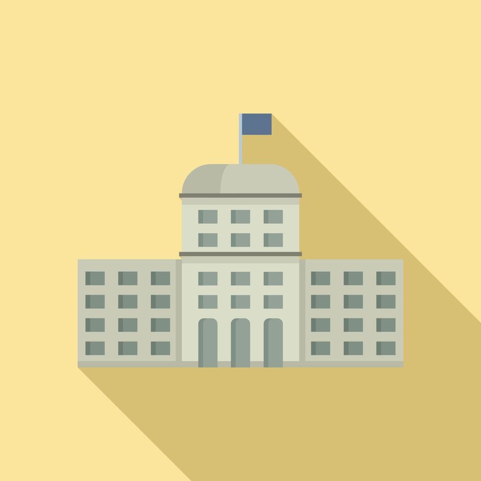 Flag parliament icon, flat style vector