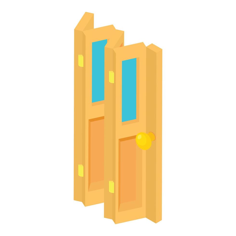 Door accordion icon, cartoon style vector