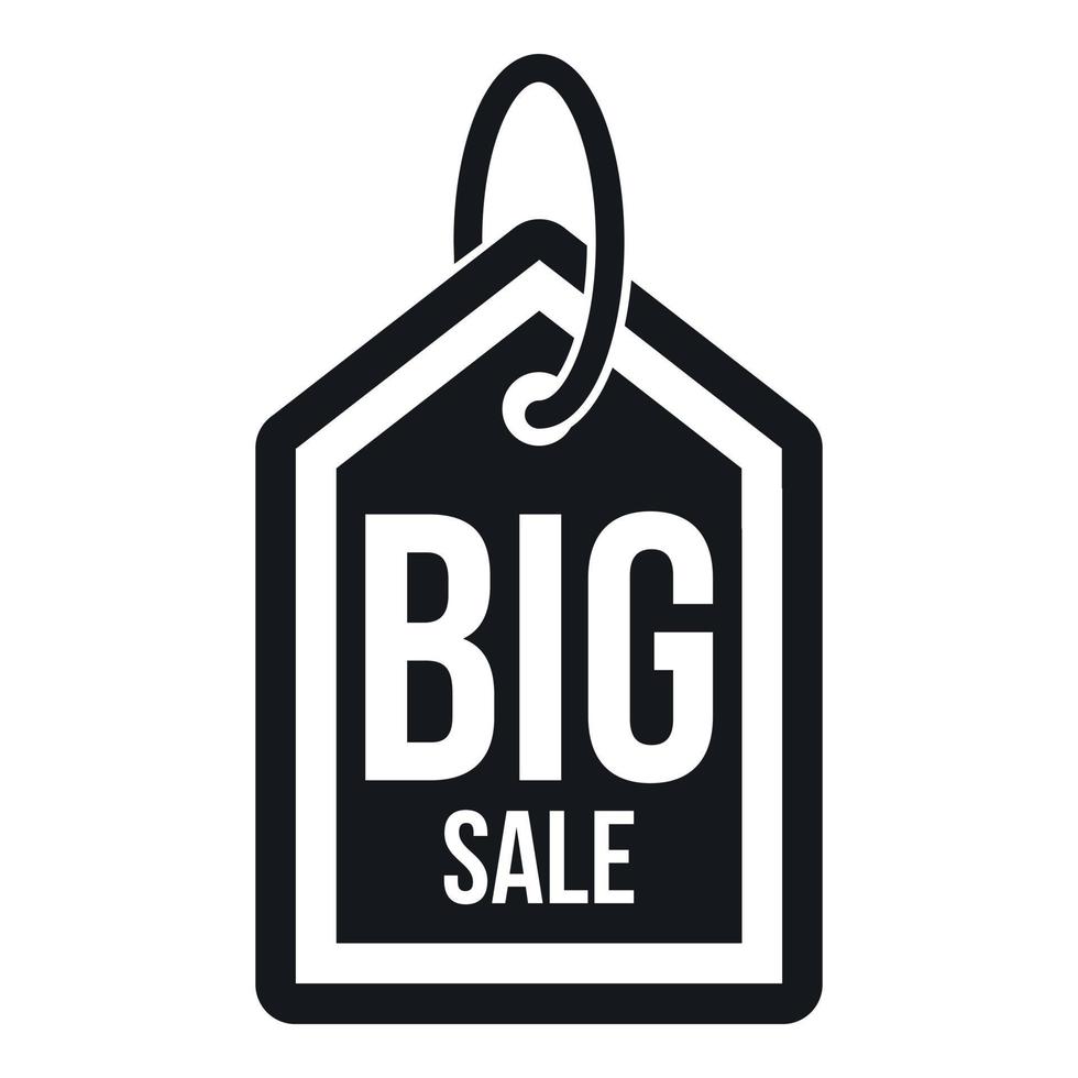 Big sale tag icon, simple style vector