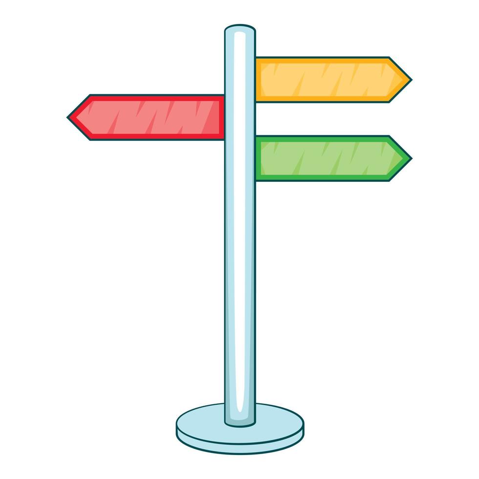 Direction signs icon, cartoon style vector