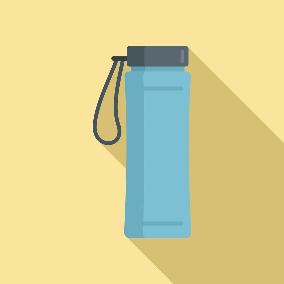 Gym water bottle icon, flat style vector