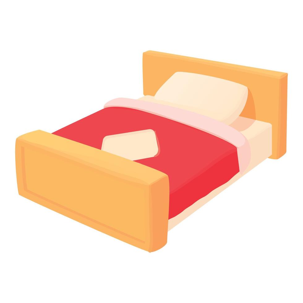 Bed icon, cartoon style vector