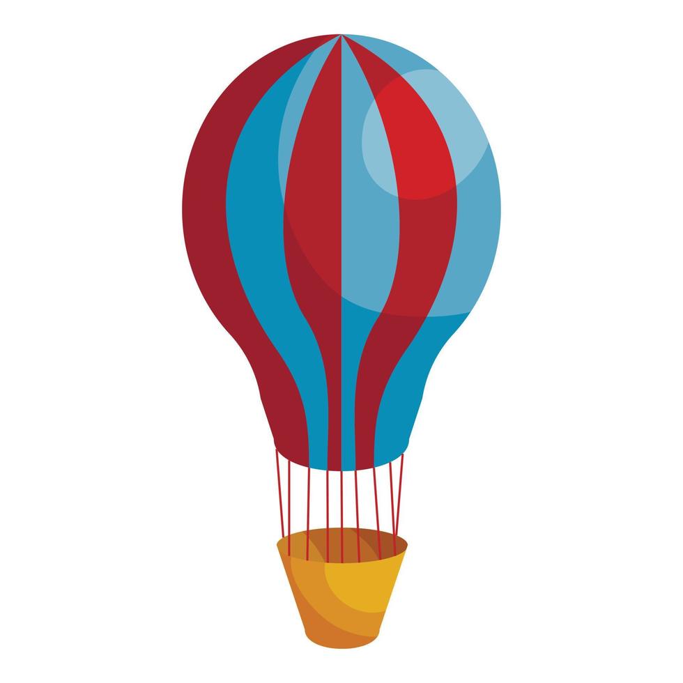 Hot air balloon icon, cartoon style vector