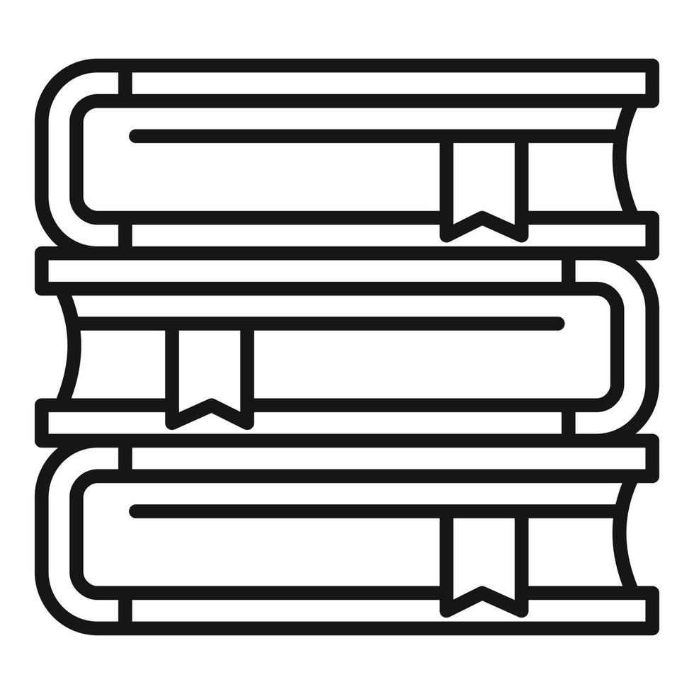 Syllabus book stack icon, outline style vector