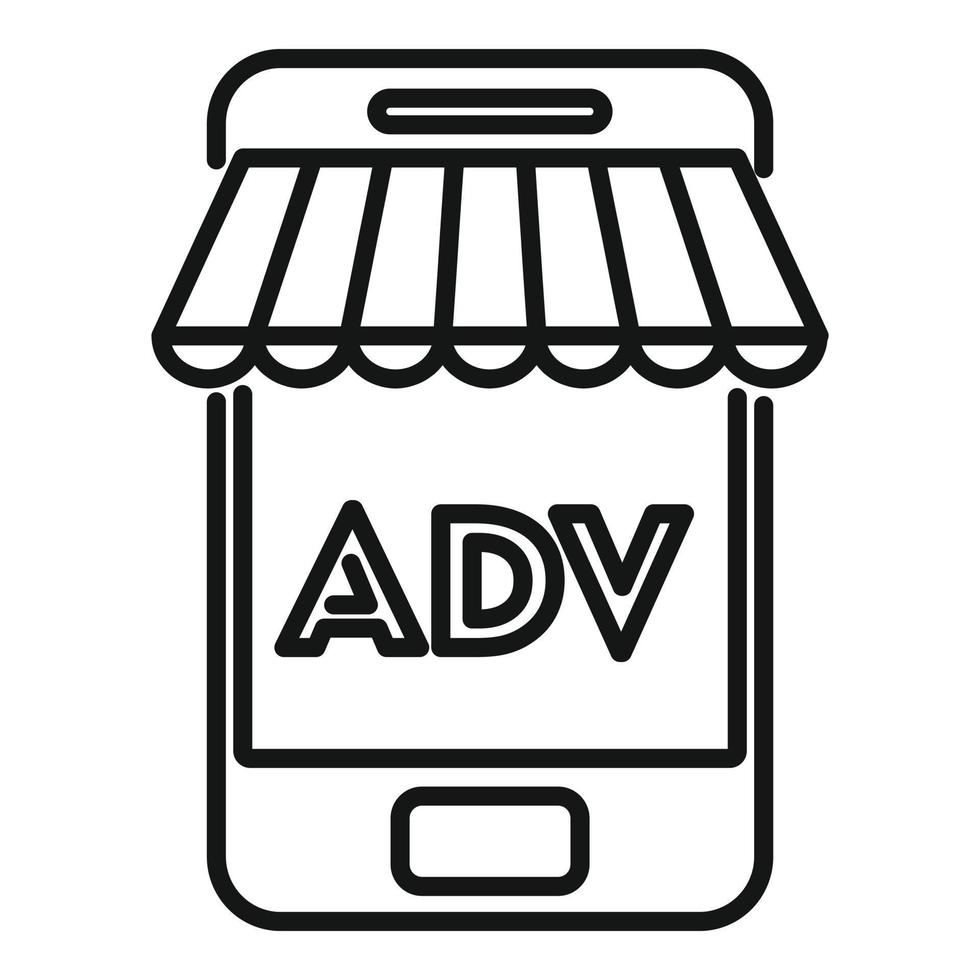 ADV marketing icon, outline style vector