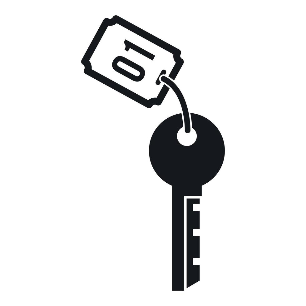 Hotel key icon, simple style vector