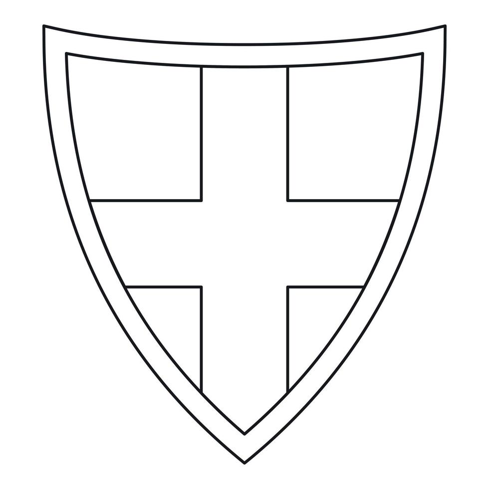 icono de escudo para protección, estilo de contorno vector