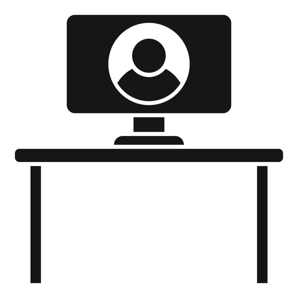 Home video call icon, simple style vector