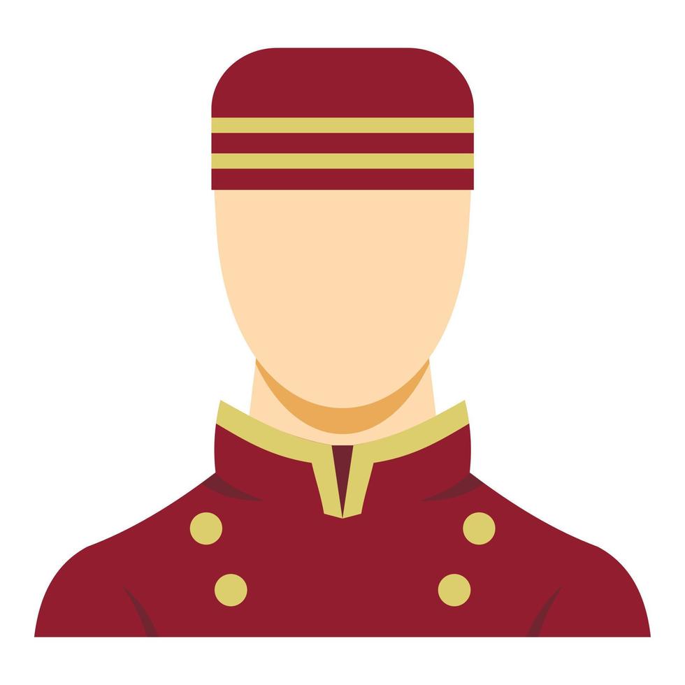 Doorman in red uniform icon vector