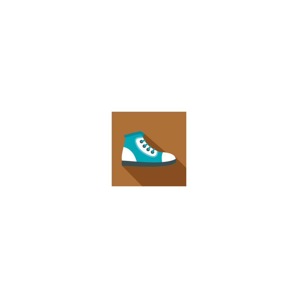 Blue athletic shoe icon, flat style vector