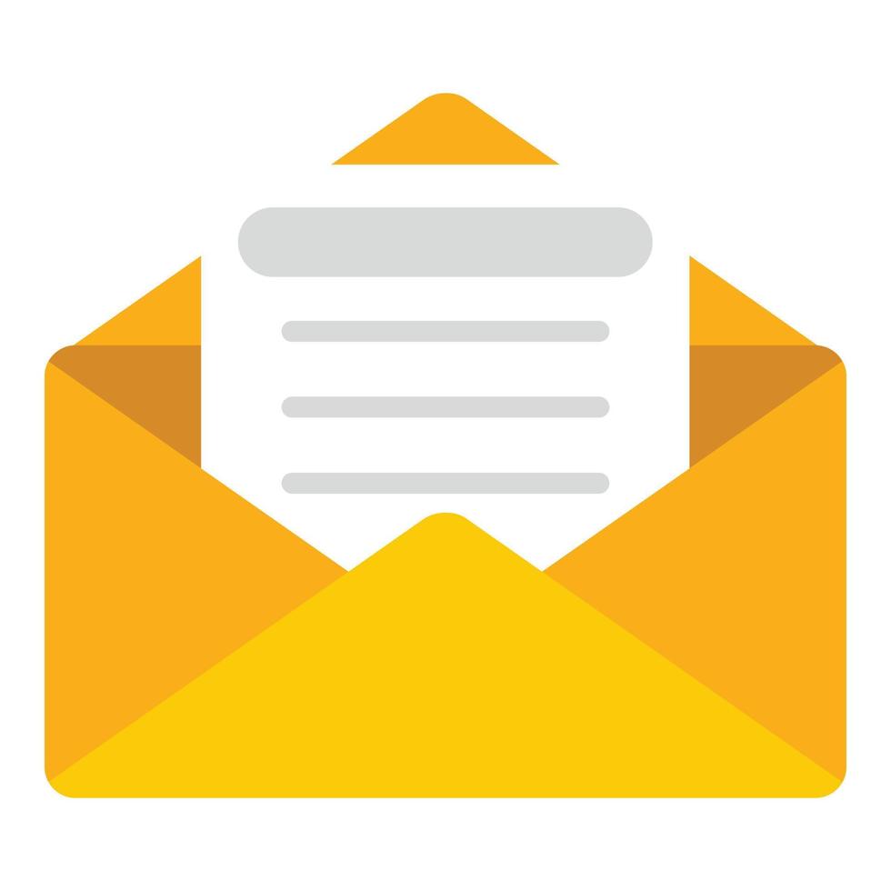 icono de carta de correo, estilo plano vector